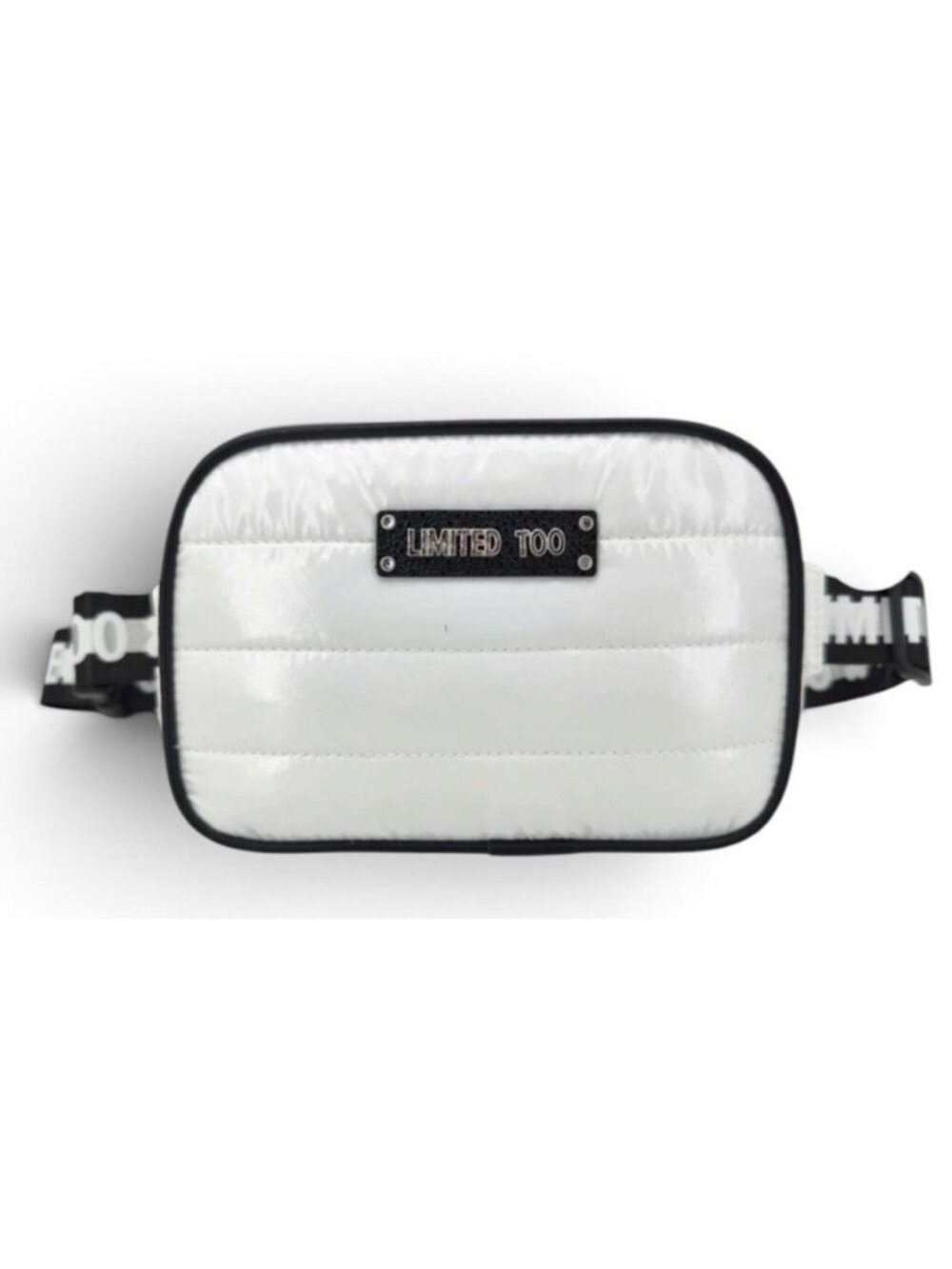 Limited Too White Water Resistant Puffer Belt Bag Adjustable Fanny Pack NWT